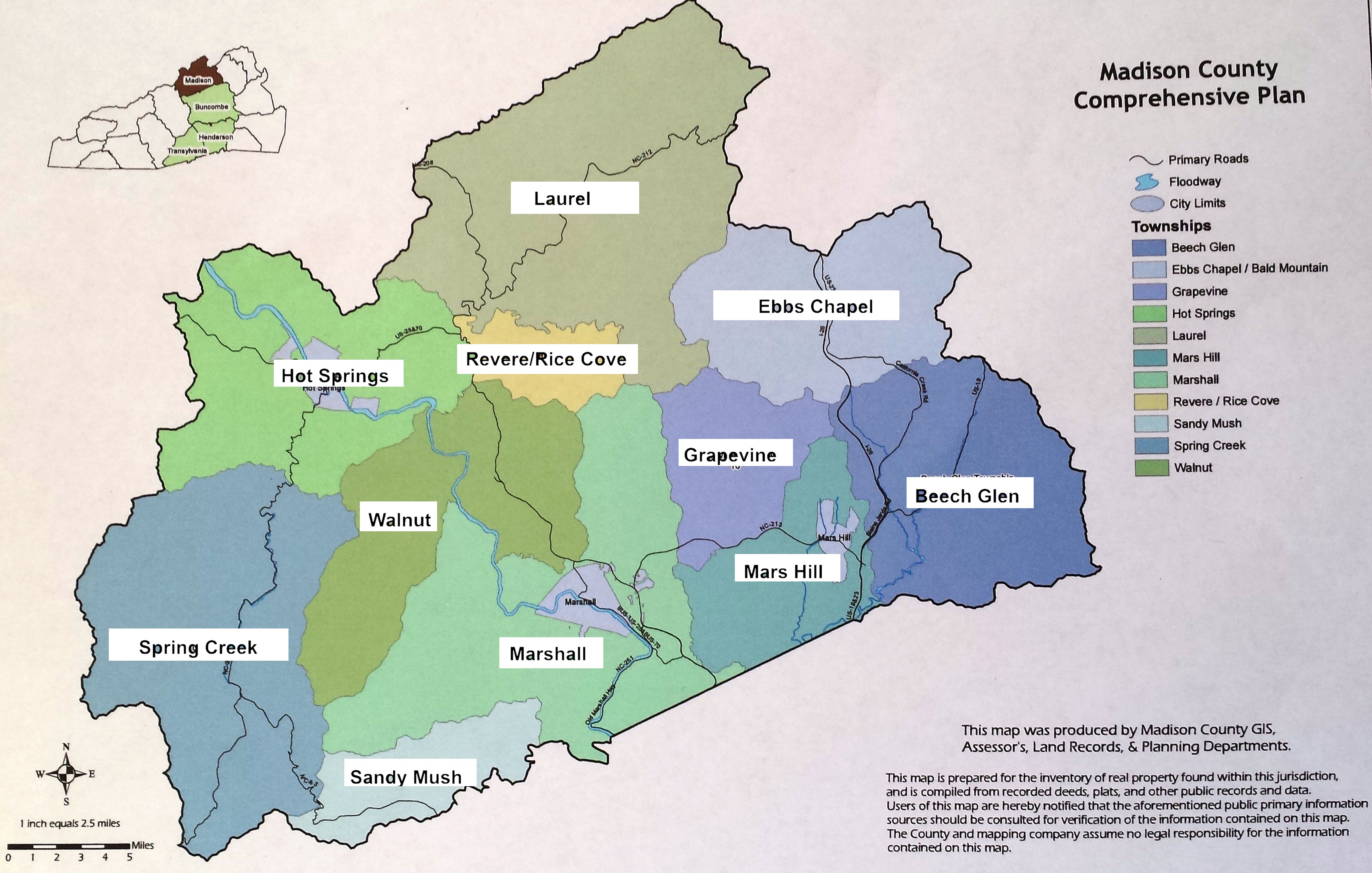 Madison Co NC townships